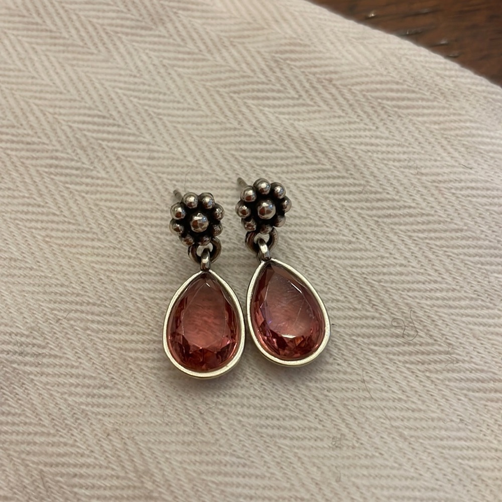 Brighton Drop Earrings with Pink Swarovski Crystal